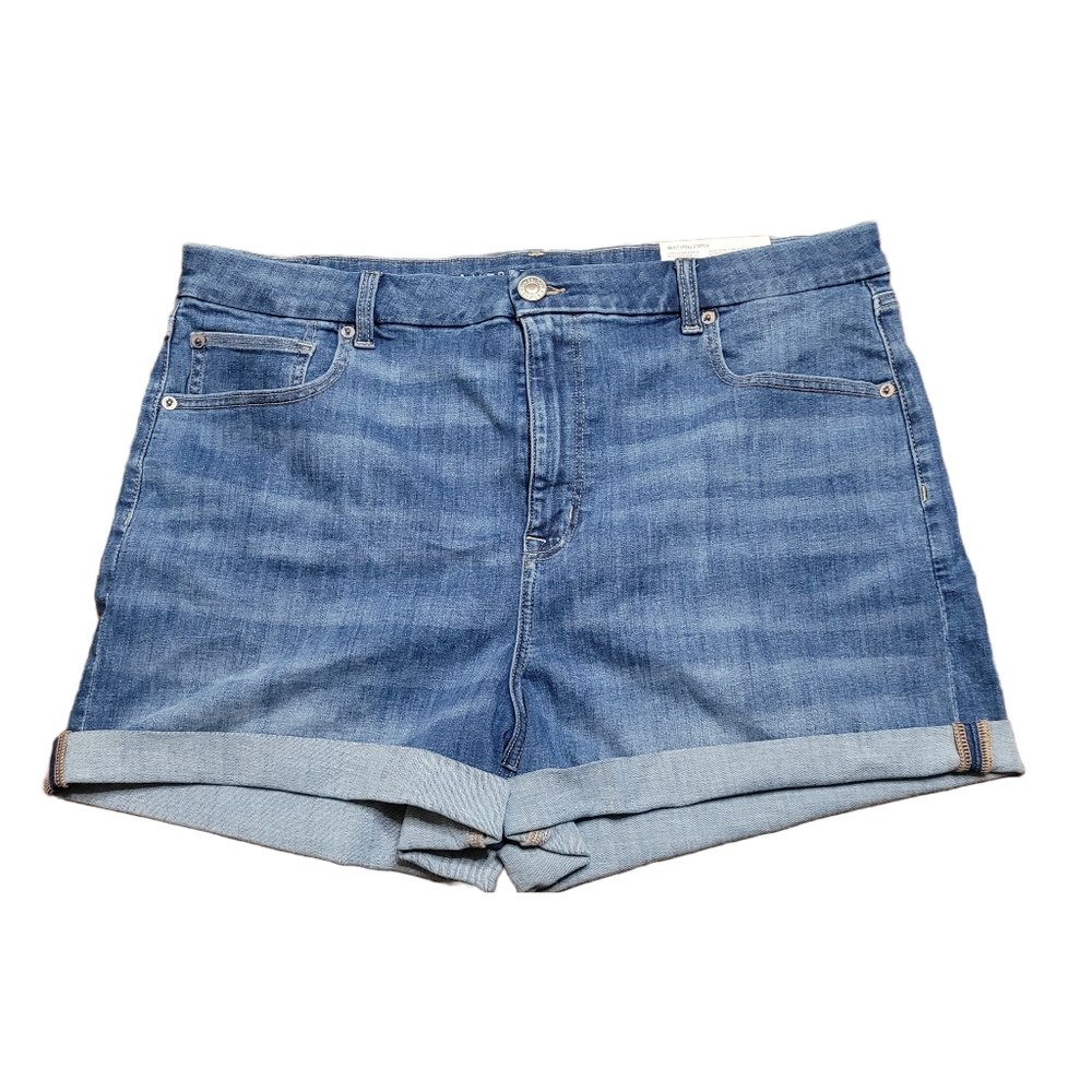 Size 18 Curvy High Waisted  Medium Wash Denim Mom Shorts from American Eagle